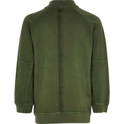 Boys khaki green soft bomber jacket